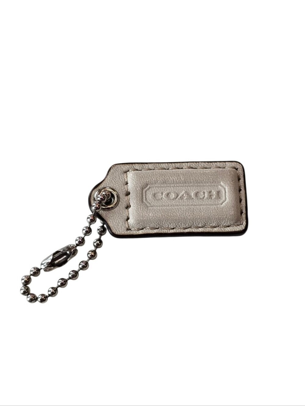 Coach Ivory Leather Mini Hang Tag